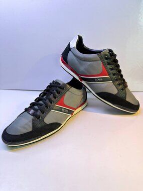 Hugo Boss Low-Top Sneakers – Grey/Black/Red – Men’s US 9 (EU 42)